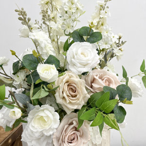 DKB เครื่องประดับตกแต่งงานแต่งงานดีไซน์ใหม่ประดับลูกบอลดอกไม้ดอกกุหลาบเทียมวางกลางโต๊ะ - Product Image 3