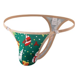 Style de Noël hommes sous-vêtements <span class=keywords><strong>Sexy</strong></span> taille basse <span class=keywords><strong>Sexy</strong></span> string poche sous-vêtements hommes sous-vêtements érotiques culottes - Product Image 1