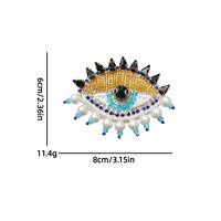 Patchs brodés faits main avec perles, sequins, yeux maléfiques, cristaux et perles pour chaussures, chapeaux, sacs et vêtements