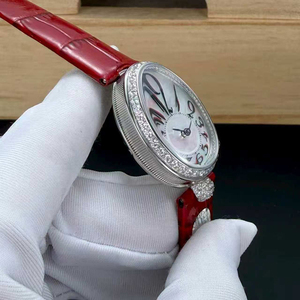 Montre de luxe pour femme, mécanique automatique, haute précision, avec boîtier ovale argenté miniature multicolore personnalisé et lunette sertie de diamants - Product Image 4