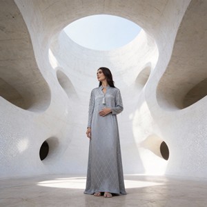 Abaya maxi élégante en polyester avec strass pour femmes musulmanes, occasion de fête de luxe, tendance, vente en gros, fournisseur OEM personnalisé - Product Image 2