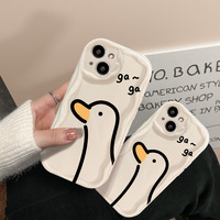 Nouveau populaire canard Gaga impression vague bord souple coque arrière de téléphone en TPU pour Iphone 6 7 8 X Xr XS 11 12 13 14 15 16 17 Pro Max