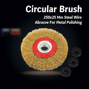 แปรงกลม 250x25 มม. ลวดเหล็กขัดเงาสำหรับขัดโลหะ - Product Image 3