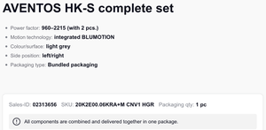 20K2C00.06 Mueble con sistema de elevación Soft-Close Blu m Mini Lift-Up, Torque 400-1000, con tornillos, AVENTOS HK-S, Juego completo - Product Image 4