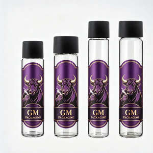 Tube à cigares en verre borosilicate personnalisé en usine, 116 mm, 120 mm, avec couvercle à sécurité enfant, tube de pré-emballage de luxe en verre avec autocollant - Product Image 4