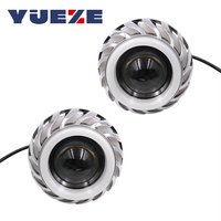 Double LED Angel Devil Eyes Phare de voiture Moto Projecteur Lentille High/Low Beam Strobe Spotlight DRL Halo Lamp Moto Headlight