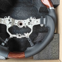 Roda kemudi kayu persik untuk Alphard Vellfire Crown Prado Land Cruiser 2014-2023 gaya kayu mewah Toyota