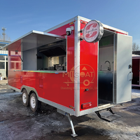 Remorque alimentaire mobile haut de gamme entièrement équipée en acier inoxydable, cuisine commerciale pour la restauration rapide et les confiseries en extérieur