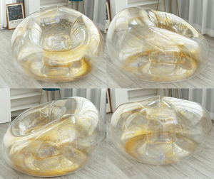 เก้าอี้โซฟาเป่าลมทรงลูกบอลใสสำหรับผู้ใหญ่เก้าอี้พักผ่อนแบบแฟชั่นมีแสงแวววาวมีเก้าอี้นอนแบบออตโตมัน - Product Image 5