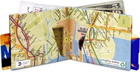 Cartera Minimalista de PU Plegable Personalizada con Cierre de Papel Tyvek Impermeable y Lavable para Hombre, con Bolsillo Frontal y Mapa de Metro Ligero