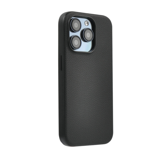 Customized PU Leather Phone Case with High-End Embossing Pattern Half Wrapped Side Cover for iPhone 15 16 Pro Max
