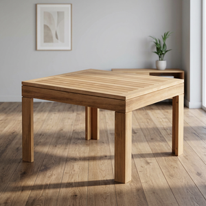 Table à manger carrée multifonctionnelle moderne en bois massif avec un design minimaliste, imperméable et écologique, meubles durables pour la maison - Product Image 2