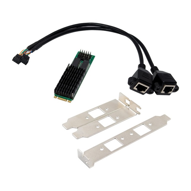 Internal PCI Dual Port RJ45 Gigabit Ethernet LAN Network Card, RTL8111F Chip, Low Profile & Full Height Bracket, PXE, In Stock