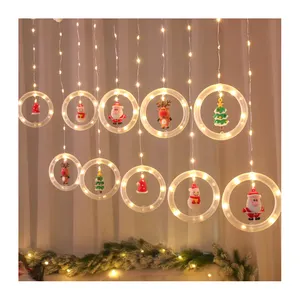 Noel süsleri açık noel ışıkları parti aydınlatması kapı ve pencere dekorasyonu kolye ışık bağlantı usb kısılabilir