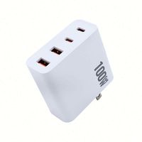 Nouveauté Chargeurs rapides pour téléphone portable PD 100W avec prise UK US EU AU, chargeur mural GAN 4 ports USB 100W
