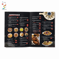 Cetak Buku Menu Restoran Hardcover Custom Mewah OEM, Full Color, untuk Makanan & Minuman, Bar, Cafe, Hotel, Fine Dining (Hanya Cetak)