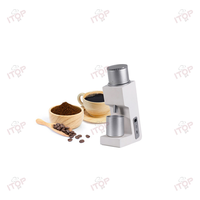 Electric Coffee Grinder Hand Brew Espresso Bean Powder Grinder 38mm 6-core Cone Blade Stepless Adjustment Battery
