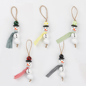 Decorazioni per la casa in legno ciondolo artigianato albero di natale ornamento pupazzo di neve <span class=keywords><strong>perline</strong></span> - Product Image 4