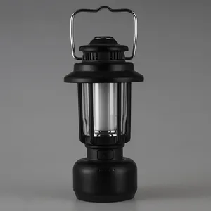 Lámpara de Camping Naifea, luz de mano con atenuación continua, recargable, Vintage, linterna portátil para exteriores con gancho