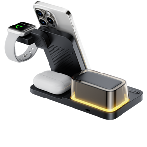 Station de charge multifonctionnelle 5 en 1 avec affichage numérique LED et horloge pour <span class=keywords><strong>iPhone</strong></span>, Samsung, iWatch, écouteurs et autres appareils - Product Image 6