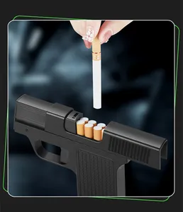 Nouveau modèle de pistolet coupe-vent allume-cigare rechargeable avec boîte à cigarettes (capacité de 10 pièces)