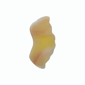 Gua Sha en jade blanc artisanal pour le drainage lymphatique - Product Image 2