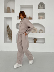 RUIQUWIN Custom Two Piece <b>Hoodie</b> Cotton <b>Zip</b> <b>up</b> <b>Hoodie</b> and Jogger Women's Sets Long Sleeve Tracksuits Set for Women - Product Image 4