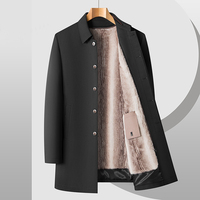 Manteau long mi-longueur pour homme, doublé de fourrure marine, col à cinq boutons, chaud pour l'hiver, idéal pour les journées froides et le quotidien