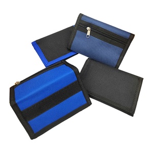 Portefeuille court en tissu Oxford imprimé de logo personnalisé pour hommes, <span class=keywords><strong>porte</strong></span>-<span class=keywords><strong>monnaie</strong></span> à fermeture velcro en polyester de couleur unie - Product Image 5