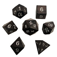 Ensemble de dés en bois cadeau de Noël 7pcs dés du MDN dés solides multicolores écologiques pour divers jeux de société