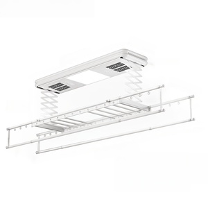 Séchoir à linge électrique intelligent pour balcon, tout en aluminium, à double rangée, avec système de levage à ciseaux - Product Image 4
