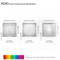 Plateau carré en verre FLVC pour gâteaux et fruits, plateau de service élégant pour collations, design pour salon, table à manger, maison, cadeau de mariage