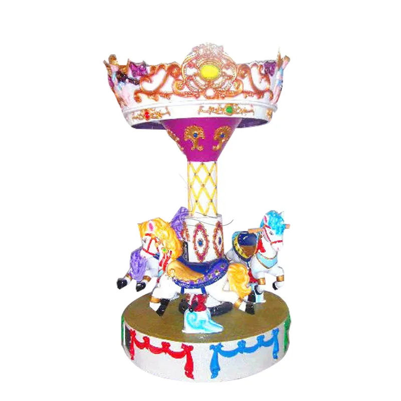 Indoor children electric small carousel ride kids game carousel horse riding for sale