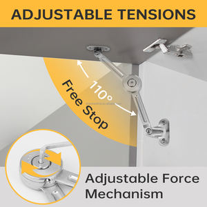 Bisagra de puerta de armario de elevación de aleación de Zinc de diseño moderno, tapa, herrajes de <span class=keywords><strong>cocina</strong></span>, tensión ajustable, capacidad de carga máxima de 50 libras - Product Image 3