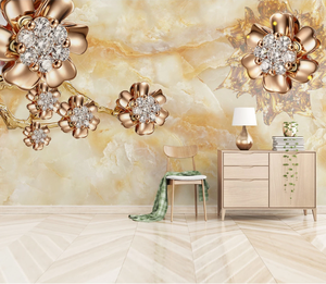 ZHIHAI Fondo de TV con diseño de Palacio de Mármol Europeo, Joyería y Flores 	   Papel Tapiz 5D - Product Image 2