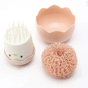 Brosse de nettoyage de cuisine en nanofibres au design créatif de poussin en coquille d'œuf pour la vaisselle et l'élimination des taches de casseroles - Product Image 5