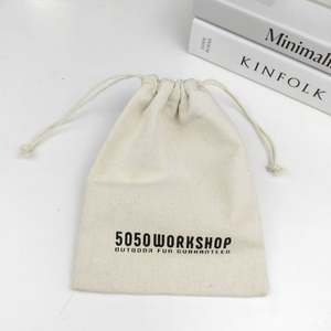 Sac à bijoux personnalisé, 100% coton biologique, pochette en toile, petit sac à cordon en coton avec logo pour cadeau - Product Image 4