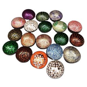 Venta al por mayor de moda: Cuencos decorativos de concha de coco pulida, estilo bohemio, ecológicos, con llavero - Product Image 1