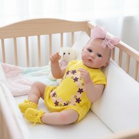Poupées reborn Yeezwood 45 cm (18 pouces) en silicone intégral, jouet réaliste pour nouveau-né, poupée reborn en silicone souple pour fille