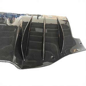 Pour Ferrari 458 : Kit carrosserie en fibre de carbone style V, diffuseur de pare-chocs arrière, bord de pare-chocs avant, jupes latérales, cadre de feux arrière - Product Image 5