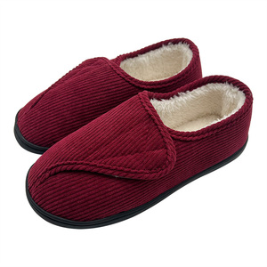 Women's Wide House Shoes Cozy Fleece Lined Non-slip Arthritis Edema Memory Foam <strong>Diabetic</strong> Corduroy <strong>Slippers</strong> - Product Image 5