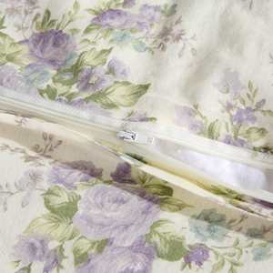 Juego de Ropa de Cama de Algodón con Parches Florales Vintage en Tono Púrpura, 3 Piezas, Reversible - Product Image 4