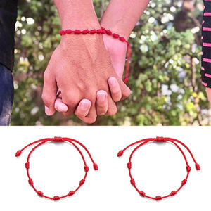 Bracelet ficelle rouge à 7 nœuds pour homme et femme, amulette porte-bonheur pour la chance et la prospérité, bijou d'<span class=keywords><strong>amitié</strong></span> <span class=keywords><strong>de</strong></span> Couple - Product Image 5