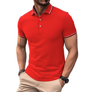 Polo de <span class=keywords><strong>golf</strong></span> décontracté à manches courtes pour hommes, avec impression 3D, logo brodé personnalisé, tricoté pour l'été, court. - Product Image 6