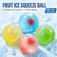 Handgemaakte fruit-ijs-slush-squeezebal, transparant, met geplette ijsjes en fruitinsert, geschikt voor cadeaus en groothandel