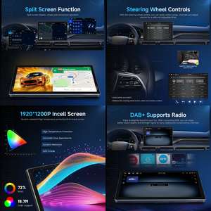 Autoradio Android Podofo 13''/11.5'' Double Din 4+64G 1080P Écran Incell CarPlay/Android Auto <span class=keywords><strong>sans</strong></span> fil GPS WiFi OEM Vente en gros - Product Image 3