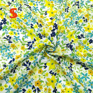 ผ้าฝ้ายลิเบอร์ตี้ออร์แกนิค คอมบ์ด วูเวน ป๊อปลิน พิมพ์ลายดอกไม้เล็กสีฟ้าเหลือง ผ้าเรียบ สำหรับชุดเดรสผู้หญิงและเด็ก สวมใส่สบายๆ - Product Image 6