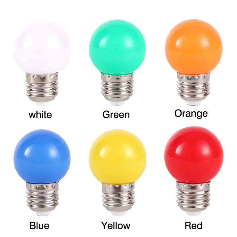 Outdoor Holiday Christmas Decoration Colored Party Used LED 1W E27 G45 Lighting Bulbs
