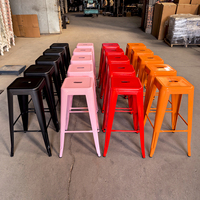 Tabouret de bar moderne en métal - Écologique, durable, stable, pour usage commercial et domestique, mobilier de salle à manger extérieur