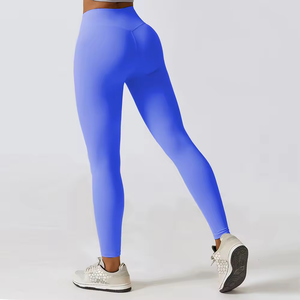 Leggings de sport pour femmes à taille haute en V, pour la gym, le fitness et le yoga, avec effet push-up fessier - Product Image 1